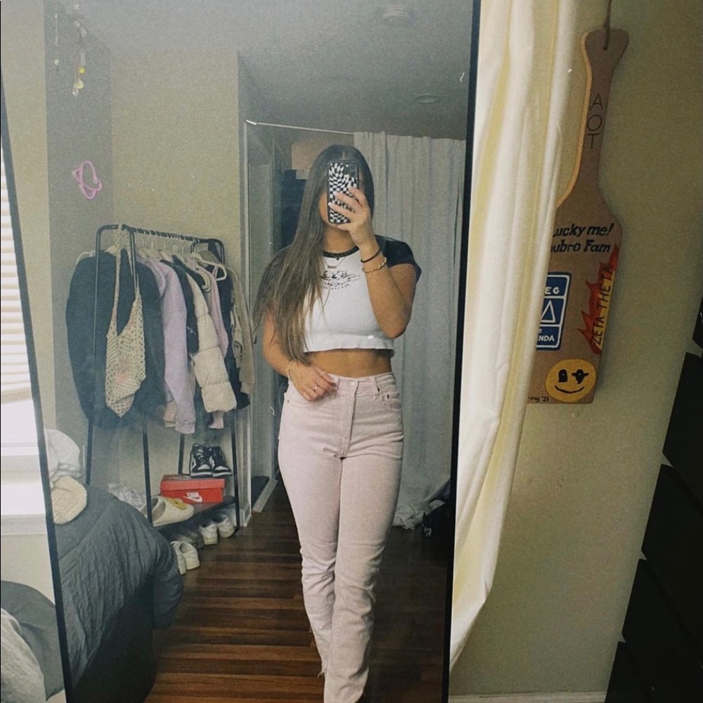 Pink Thrifted Levi Jean